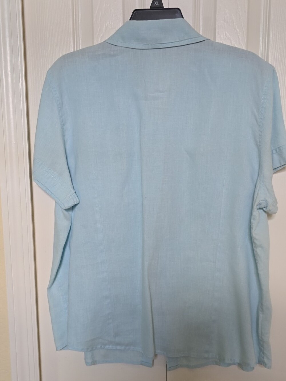 Eddie Bauer Light Blue Linen Short Sleeve Shirt - Picture 6 of 6